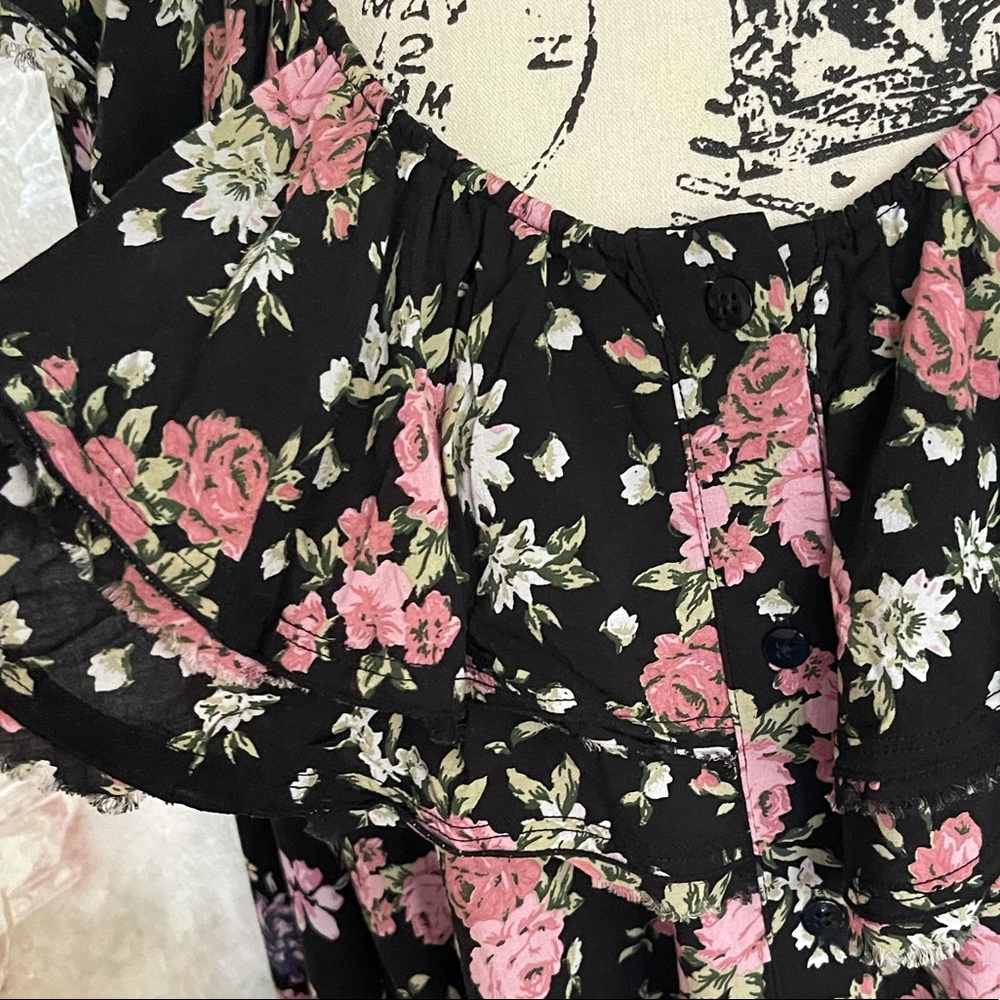 FREE PEOPLE LORETTA LONG SLEEVE POETS TOP MEDIUM LARGE - Picture 9 of 10